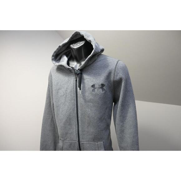 Under Armour Hoodie Loose Gray Full Zip Performance Cotton Blend Mens Sz Medium - Picture 3 of 9